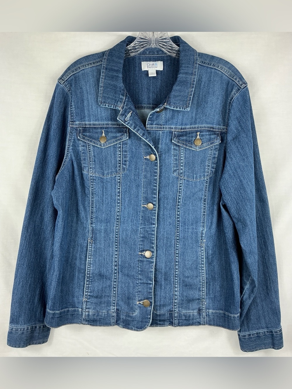 Croft&Barrow Stretch Jean Jacket Womens L
